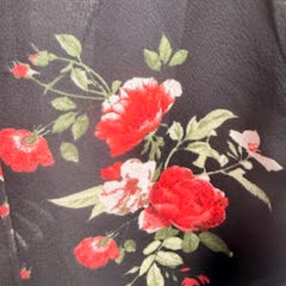 Valenti Daniel Black Floral Open Front Blouse | Size XL | NWT - Picture 4 of 4